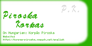 piroska korpas business card