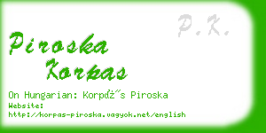 piroska korpas business card